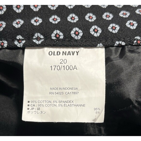 Old Navy Diva Pixie Ankle Pants Womens Size 20 Black Floral Stretch Daisy Print - Picture 5 of 9